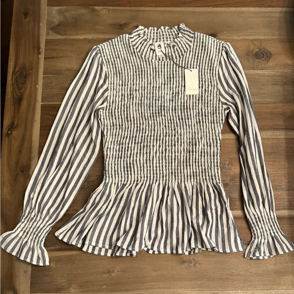 Flawless Woman’s Stripped Ruffled Blouse size Small. NWT